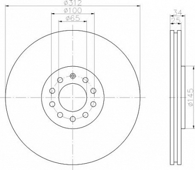 HELLA PAGID 8dd355106731 -  Тормозной диск